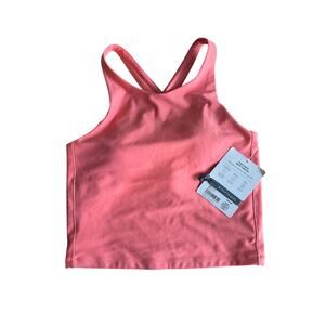 Athleta GIRL High Neck Crop Tankini Swim Top XL 14 Coral Pink